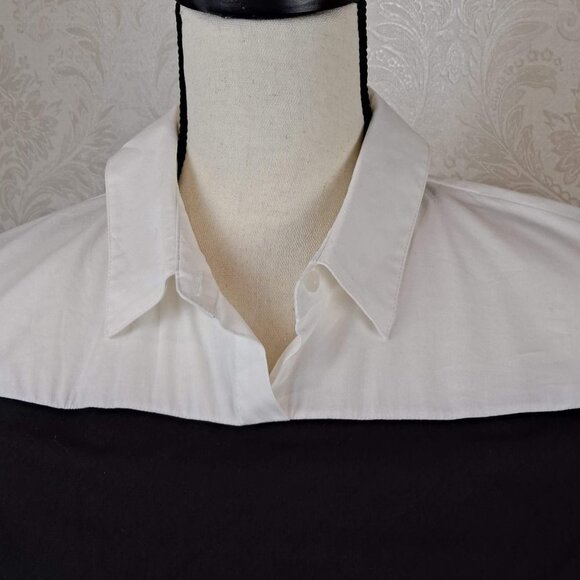 Colleen Lopez Size Large Black and White Dress with Faux Wrap and Sleeves EUC - Picture 2 of 15